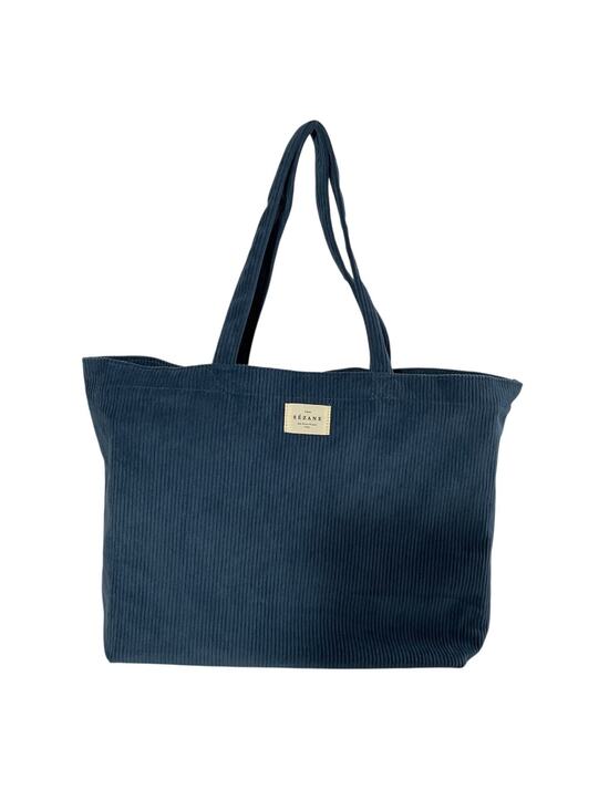 S曾?zane Handbags - Sezane Corduroy Blue Tote Bag